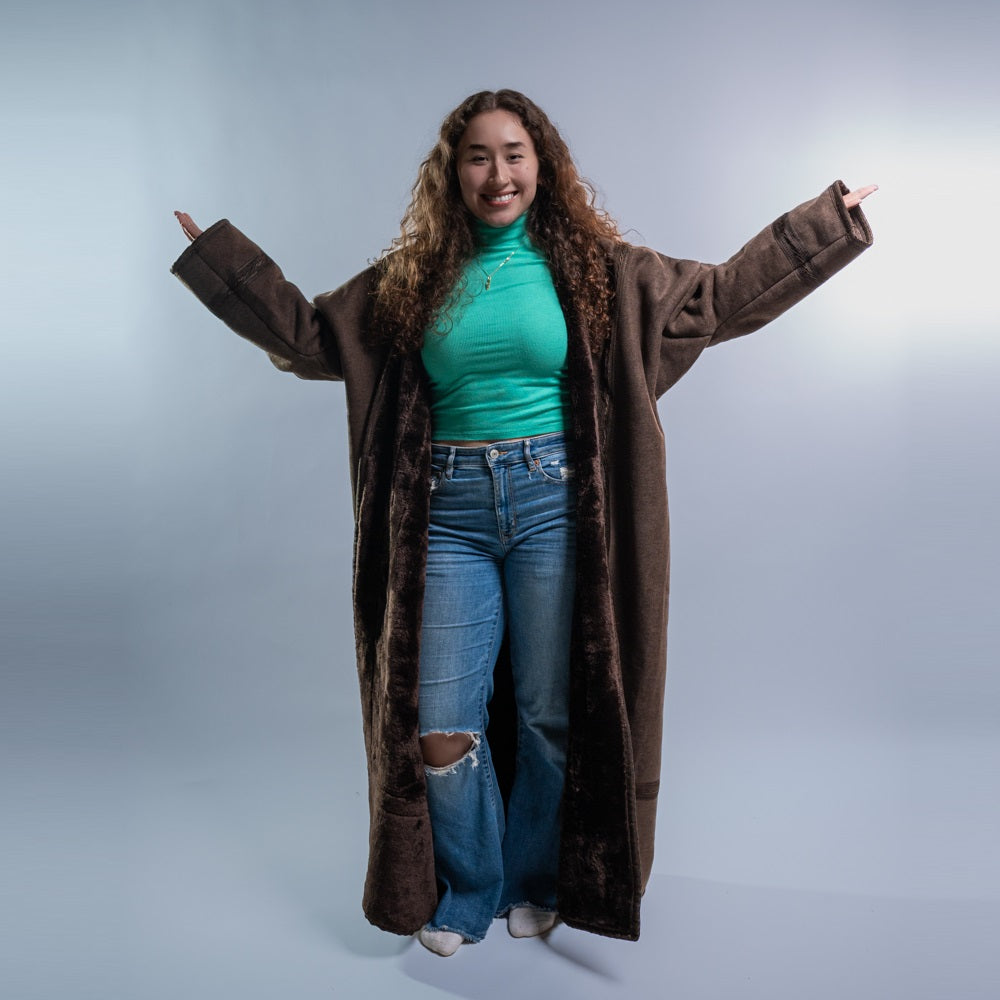 The Classic Farwa (Desert Brown) — Wearable Blanket